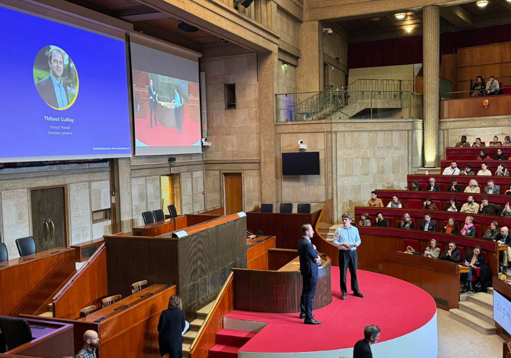 Thibaut Guilluy, DG de France Travail est venu porter soutien aux acteurs du mentorat en France et réaffirmer l'ambition nationale de proposer le mentorat à chaque jeune, notamment demandeur d'emploi.